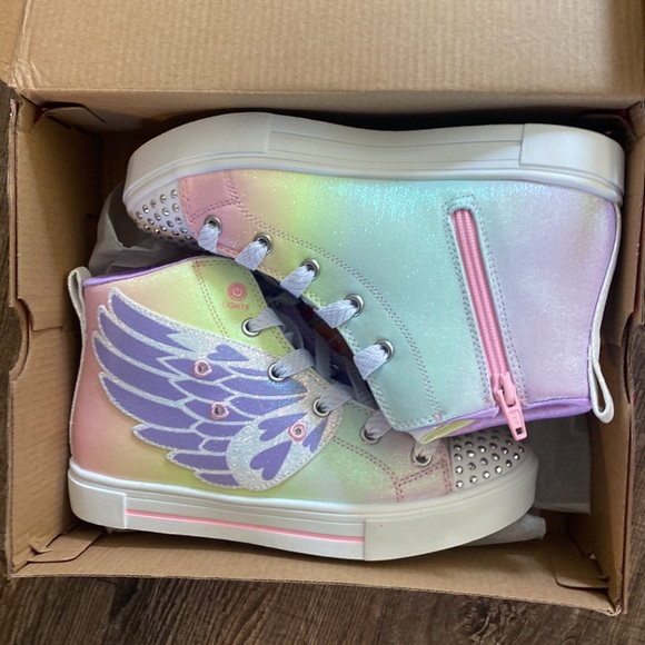 Skechers Shoes Girls Size 3 314785 SLIGHT TWINKLE SPARKS WING CHARM Iridescent - Picture 11 of 11